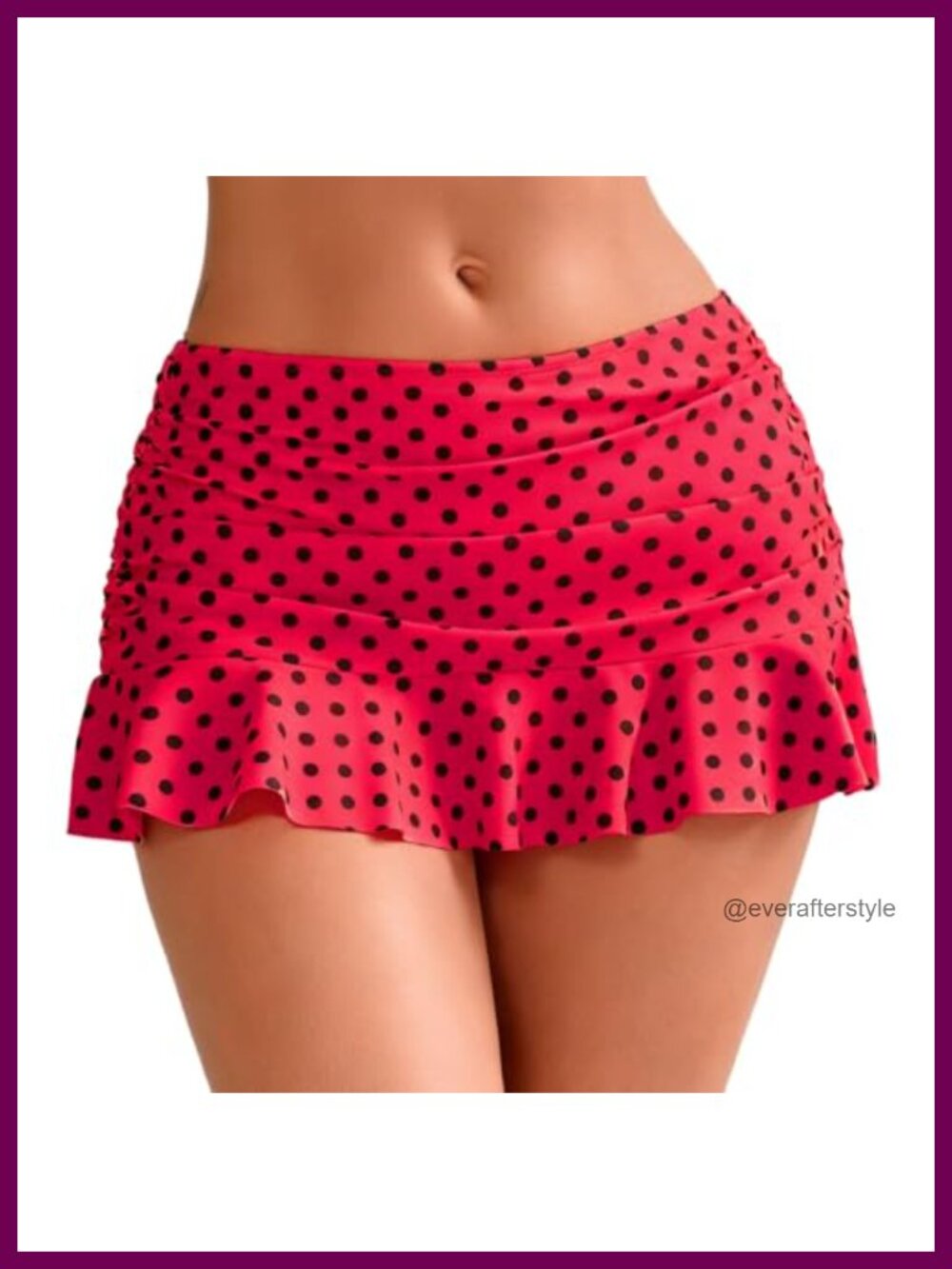 Mid Waisted Ruched Ruffle Swim Skirt Bikini Bottoms with Hipster